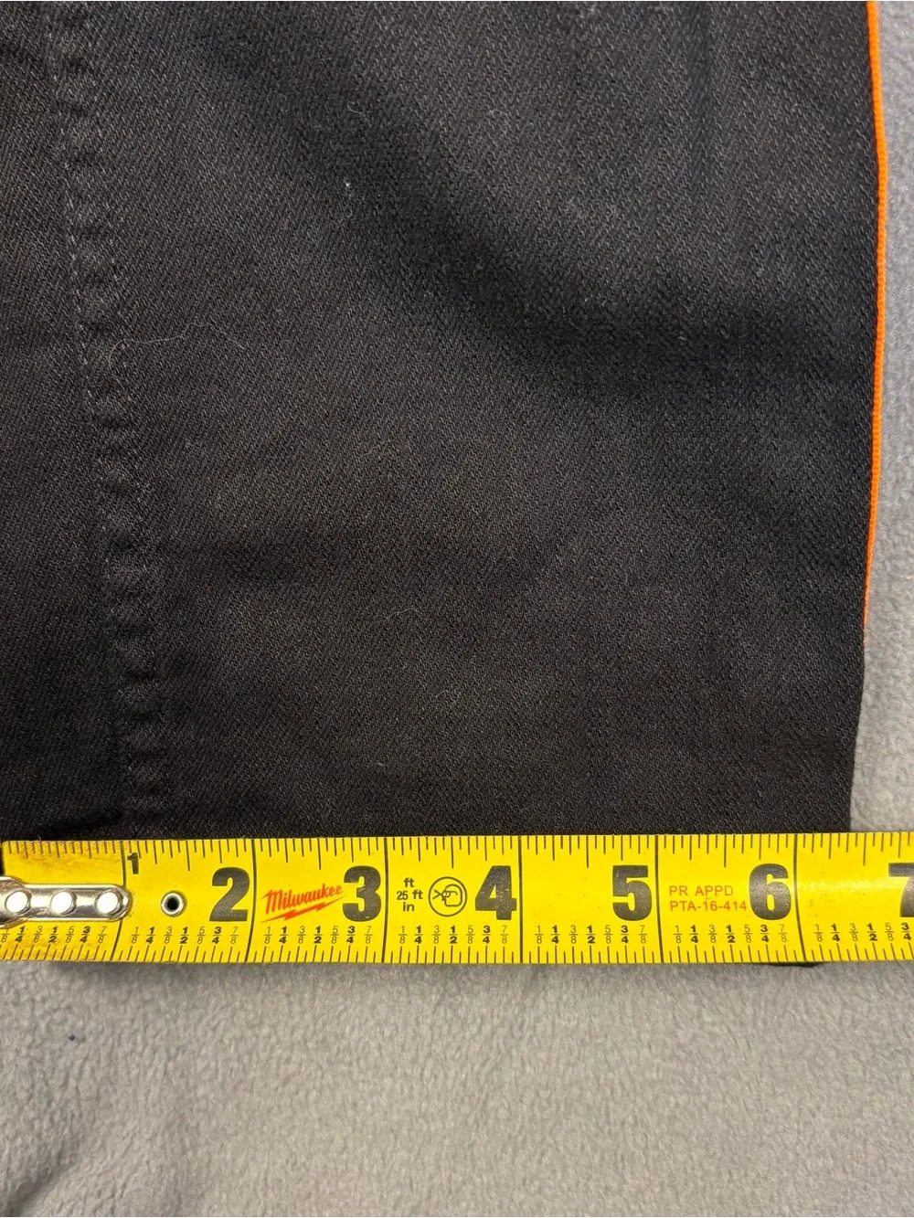 Rogue Mens 32x32 Skinny Jeans Black Distressed Orange Reflective Side Stripe